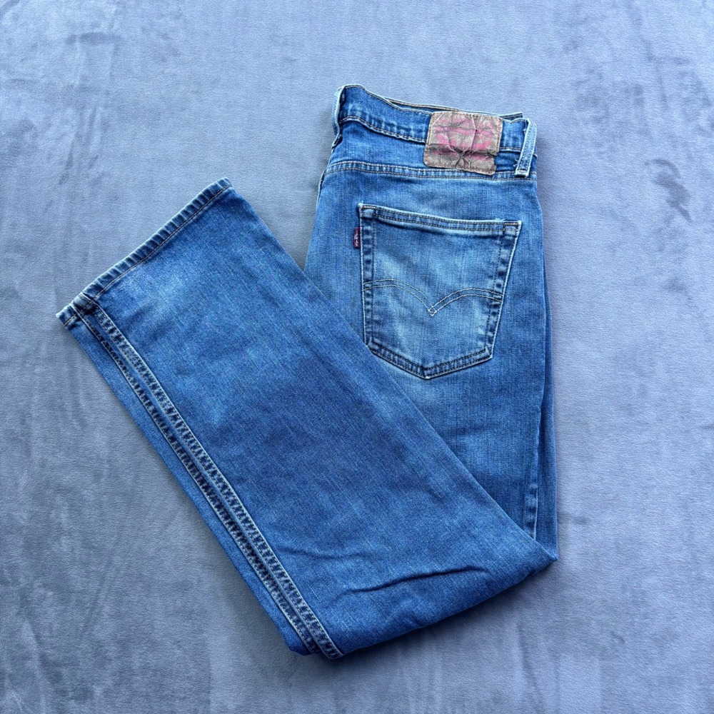 Levis 514 Straight Fit Mens Blue Denim Jeans W32 L30 Medium Wash